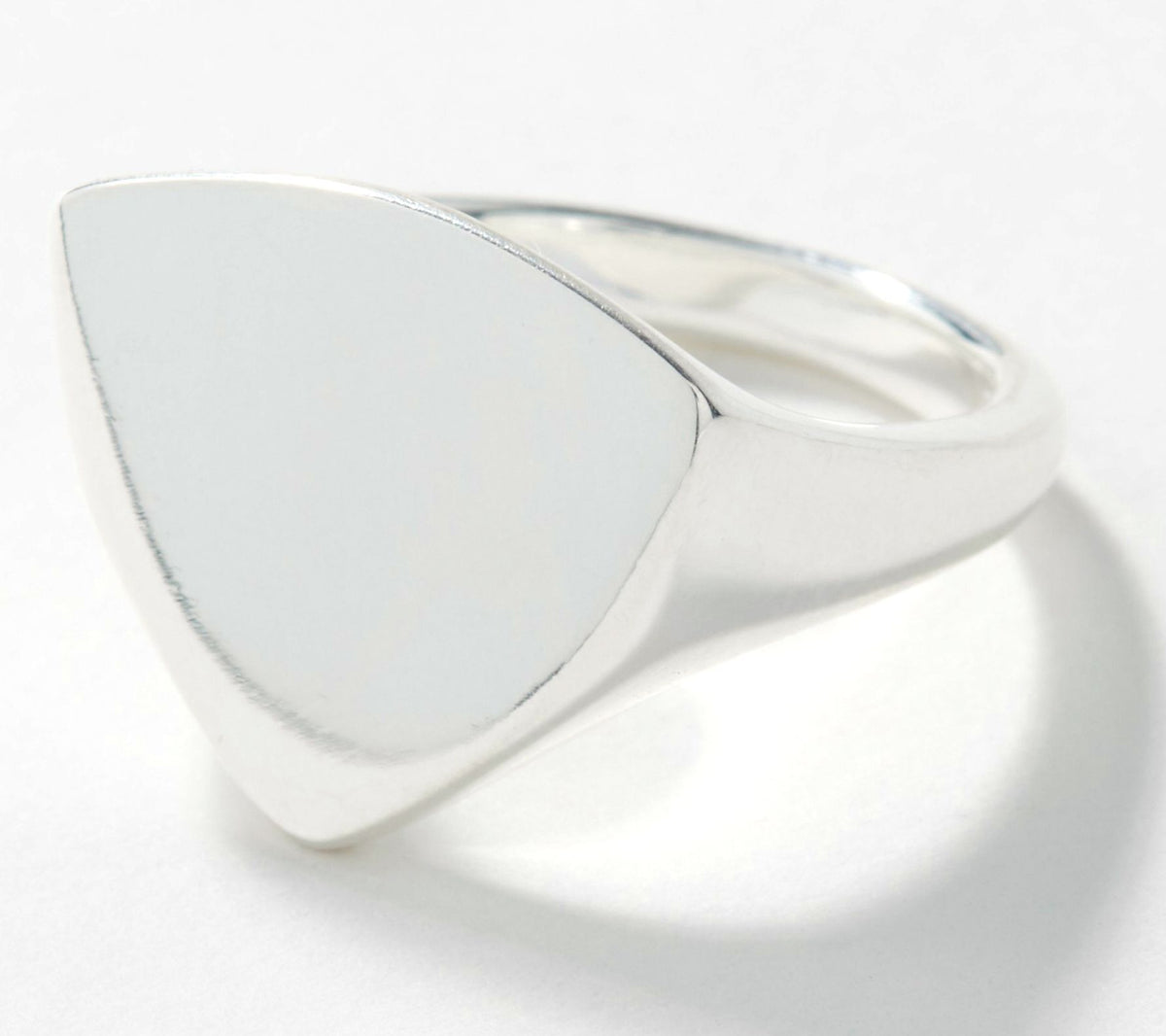 UltraFine 950 Fine Silver Polished Trillion Signet Ring Size 7