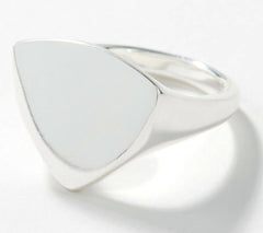 UltraFine 950 Fine Silver Polished Trillion Signet Ring Size 7