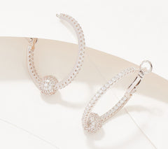 Diamonique x Lisa Freede 1-1/4" Disco Ball Hoop Earrings, Rhodium-plated brass