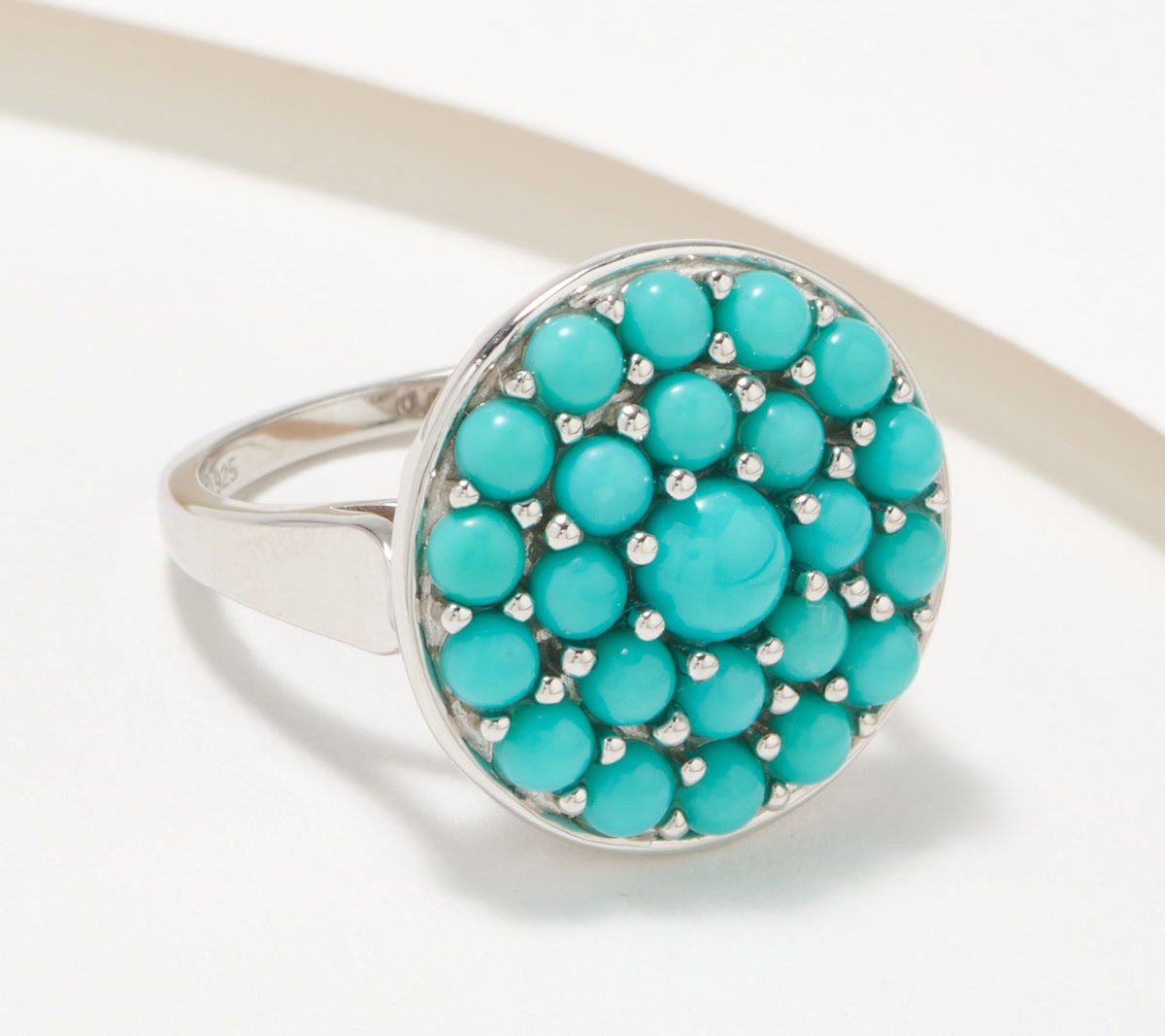 Affinity Gems Sleeping Beauty Sterling Silver Turquoise Round Ring Size 9