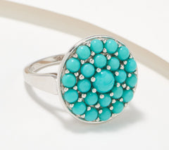 Affinity Gems Sleeping Beauty Sterling Silver Turquoise Round Ring Size 9