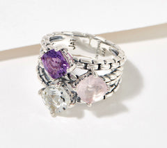 JAI Gemstone Box Chain Celebration Ring, Sterling Silver, Size 7 - Blush