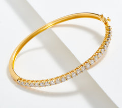 Affinity Diamonds Hinge Bangle, 1.00 cttw, Sterling Silver, 7-1/4"