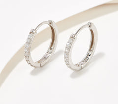 Diamonique x Courtney Khondabi 16mm Huggie Hoops, Platinum-plated Sterling Silver