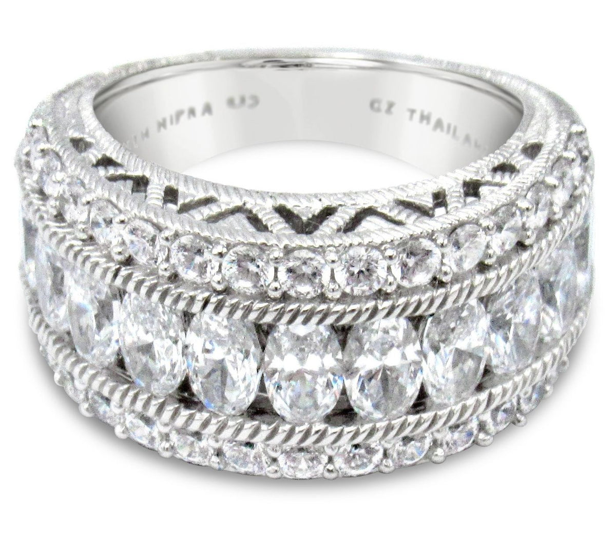 Judith ripka Classic Sterling Silver Diamonique Band Ring, Size 7