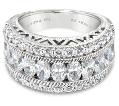 Judith ripka Classic Sterling Silver Diamonique Band Ring, Size 7