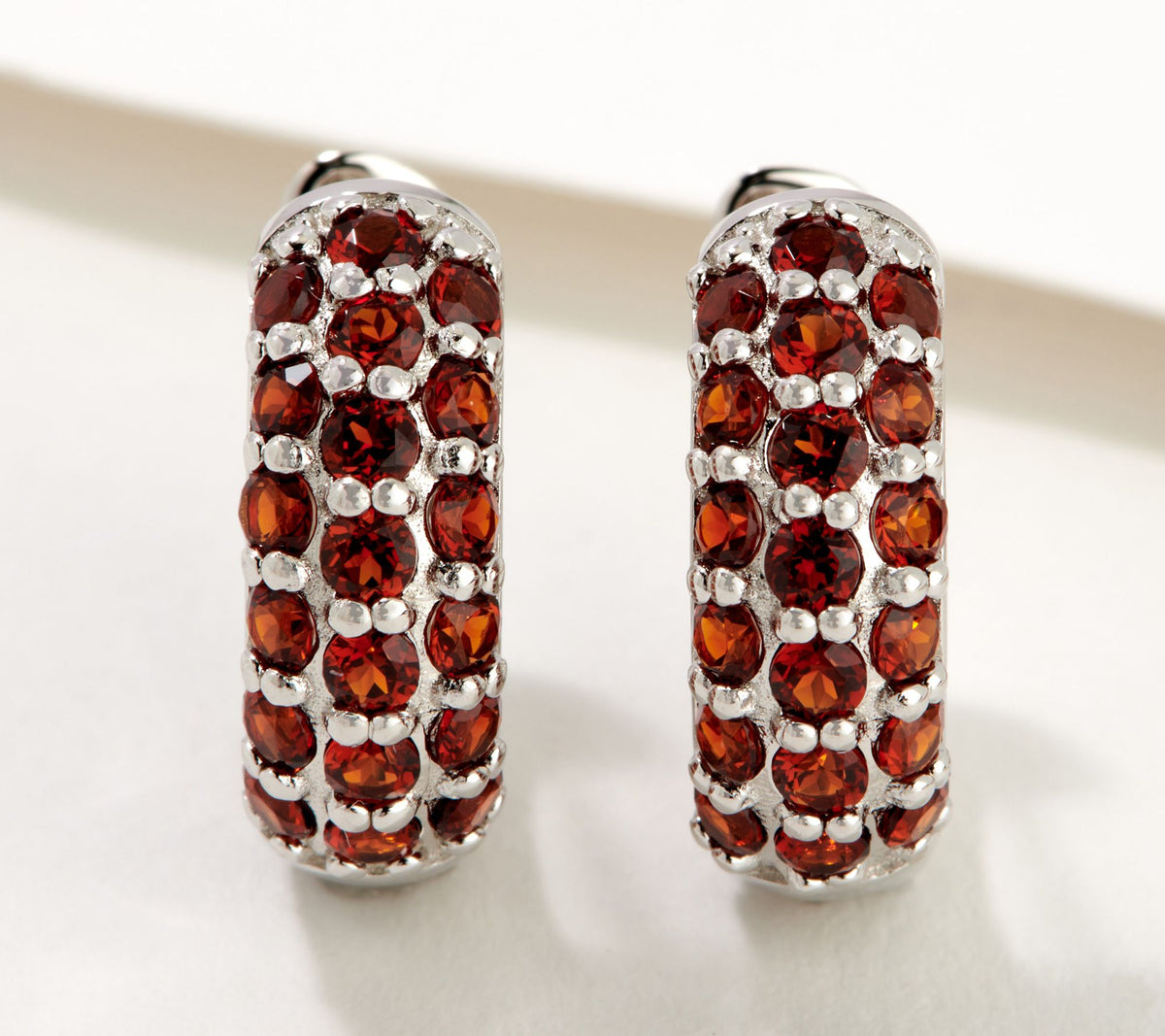 Affinity Gems Pave Citrine Gem Huggie Hoop Earrings, Sterling Silver