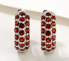 Affinity Gems Pave Citrine Gem Huggie Hoop Earrings, Sterling Silver