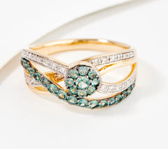 Vault Discoveries 14K Gold Alexandrite & Diamond Crossover Ring Sz 7