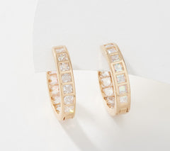 Diamonique Sterling Silver Goldclad Aurora Borealis Reversible Hoop, 3/4"
