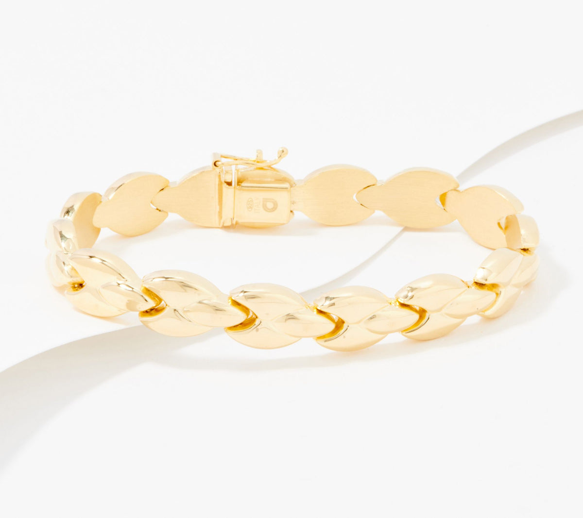 Silver Style Marquise Link Panther Goldclad Sterling Silver Bracelet 6-3/4"