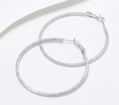 Lisa Freede x Silver Style 2"  Rhodium-plated Sterling Silver Stardust Hoops