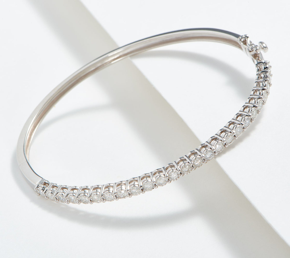 Affinity Diamonds Sterling Silver  1.00 cttw Hinge Bangle Bracelet, 8"