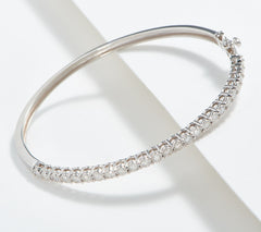 Affinity Diamonds Sterling Silver  1.00 cttw Hinge Bangle Bracelet, 8"