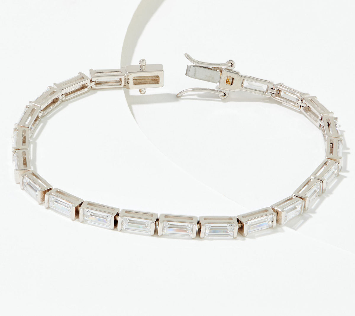 Diamonique x Jen Coffey Baguette Tennis Bracelet Sterling Silver, 6-3/4"