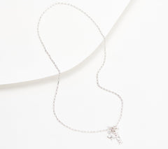 Diamonique  Sterling Silver "Mom" Charm Toggle Necklace, 18"