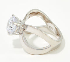 Diamonique x Kathy Levine Sterling Silver Round-Cut Icon Ring. Size 9