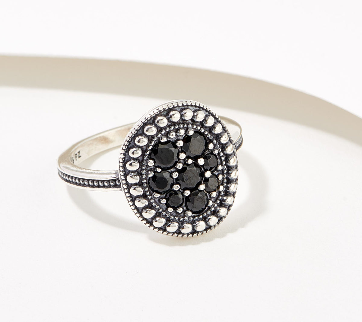 Or Paz Sterling Silver Karma Collection Black Spinel Ring, Size 7
