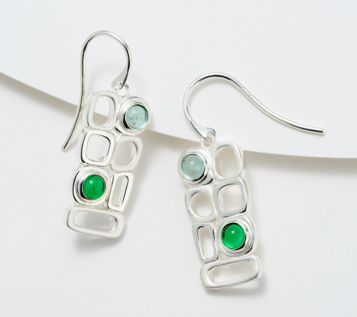 Solvar Sterling Silver Cobblestone Drop Earrings