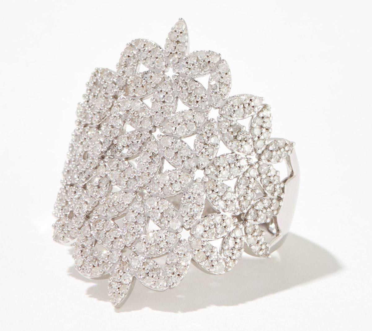 Affinity Diamonds 1cttw Lace Design Sterling Silver Statement Ring Size 6
