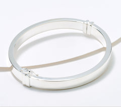UltraFine 950 Fine Silver Polished Rectangle Tube Bangle 6-3/4"