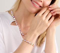 Kirks Folly Aurora Borealis Essentials Square Riviere Bracelet, 7-1/2"L