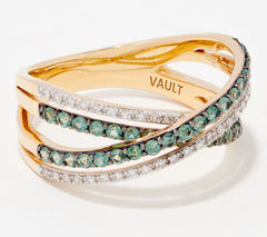 Vault Discoveries 14K Yellow Gold Alexandrite Crossover Ring, Size 10