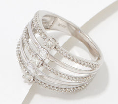 Affinity Sterling Silver 0.50ct Diamond Fancy Multi-Cut Pave Band Ring Size 5