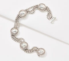 JAI Sterling Silver Hammered Multi- Box Chain Bracelet, 31.6g