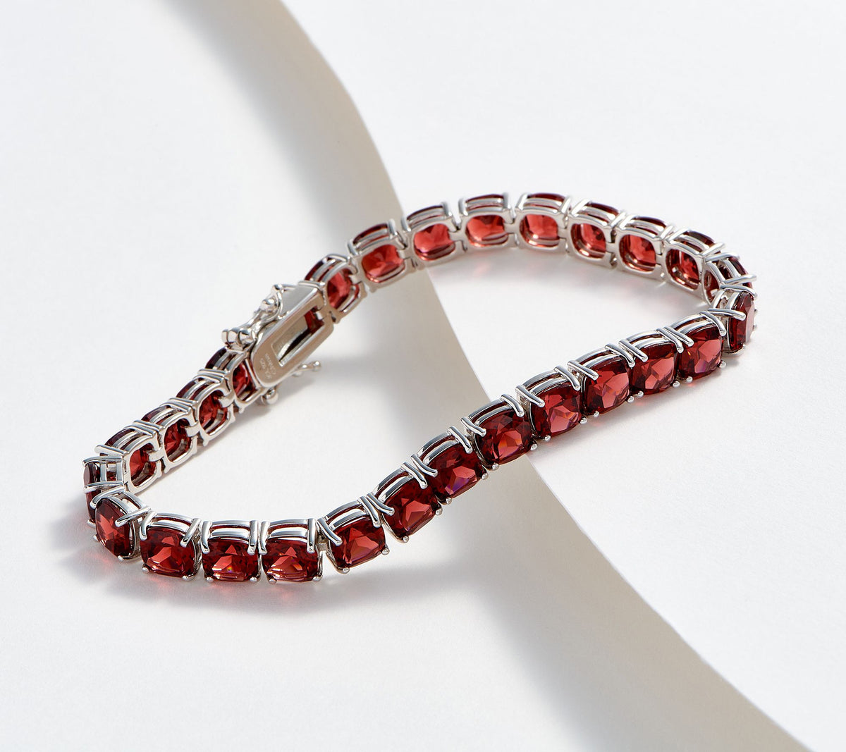 Affinity Gems Semi Precious Cushion-Cut Garnet Tennis Bracelet, 7-1/4"