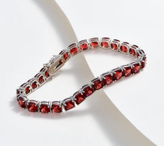 Affinity Gems Semi Precious Cushion-Cut Garnet Tennis Bracelet, 7-1/4"