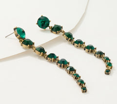 Joan Rivers Red Carpet Evergreen Linear Drop Earrings