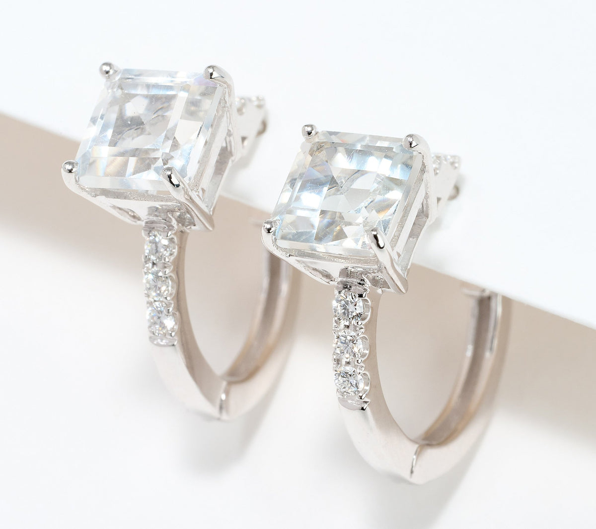 Effy 14K Showstopper Square Assorted Gemstone Hoop Earrings,