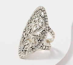 Artisan Crafted Paisley Open Shank Ring, Sterling Silver, Size 7