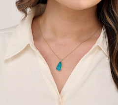 Vault Discoveries 14K Gold Australian Peacock Opal Necklace, 18"