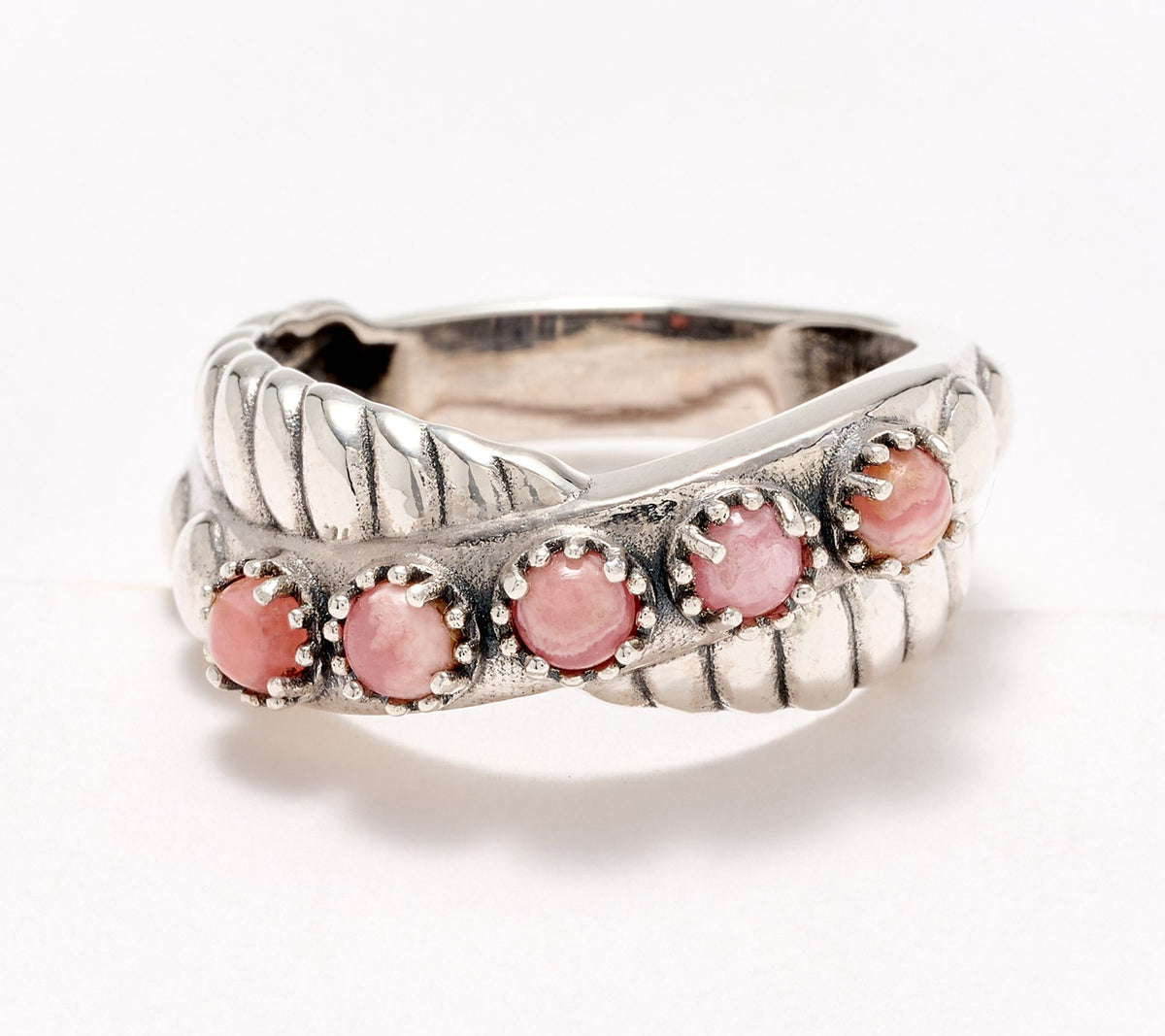 American West Sterling Silver & Gemstone Twist Band Ring, Size 11