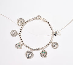 JAI Sterling Silver Anniversary Figurative Charm Bracelet, 7-1/4"