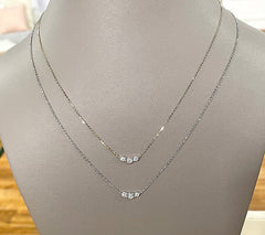 Affinity 14K White Gold Triple  0.15cttw Diamond Necklace, 18"