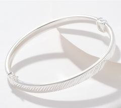 UltraFine 950 Silver Diamond Cut Rectangular Bangle Sterling Silver Small