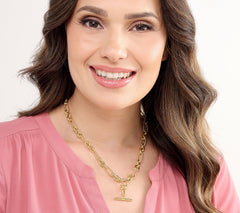 David Markstein Bronze Status Link Toggle Design Necklace