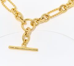David Markstein Bronze Status Link Toggle Design Necklace