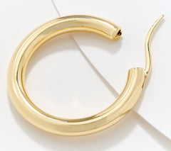 Silver Style Comfort Closure 1" Hoop Earrings, 18K Gold Clad Sterling Silver