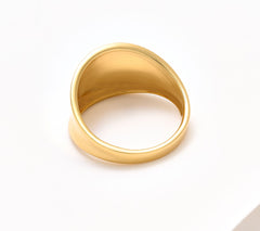Silver Style Sterling Silver Goldclad Concave Design Band Ring, Size 7