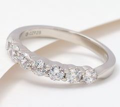 Diamonique x Erin 7-Year Anniversary 7-Stone Ring, Sterling Silver, Size 6