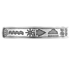 American West Sterling Silver 8"Symbol Cuff Bracelet by Pollack USA