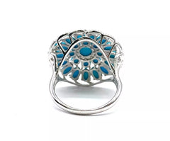 Heritage Gems Sterling Silver Sleeping Beauty Turquoise "Signature" Ring, Size 7