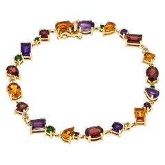 Paul Deasy Sterling Silver Amethyst, Citrine & Garnet Bracelet, 7-1/2'