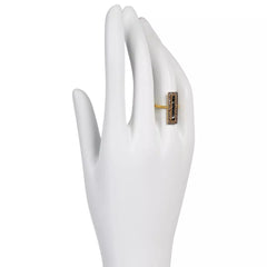 Joya Sterling Silver Goldclad White Polki Diamond Deco Hammered Ring, Size 10