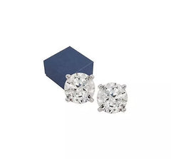 Diamonique Sterling Silver Platinum Clad 100-Facet 3.00 cttw Stud Earrings