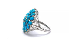 Heritage Gems Sterling Silver Sleeping Beauty Turquoise "Signature" Ring, Size 7